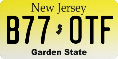 NJ license plate B77OTF