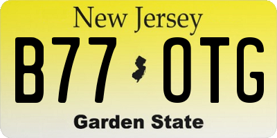 NJ license plate B77OTG
