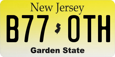 NJ license plate B77OTH