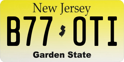 NJ license plate B77OTI