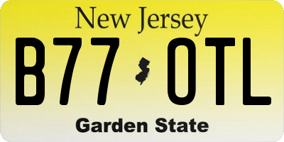 NJ license plate B77OTL
