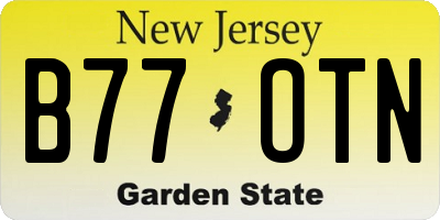 NJ license plate B77OTN