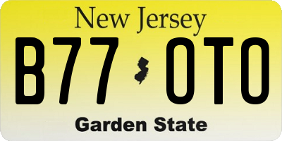 NJ license plate B77OTO