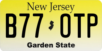 NJ license plate B77OTP