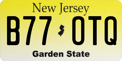 NJ license plate B77OTQ