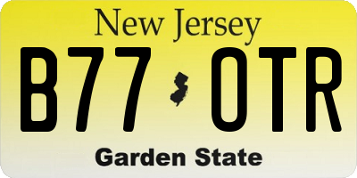 NJ license plate B77OTR