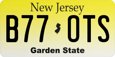 NJ license plate B77OTS