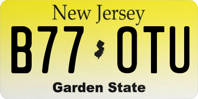 NJ license plate B77OTU