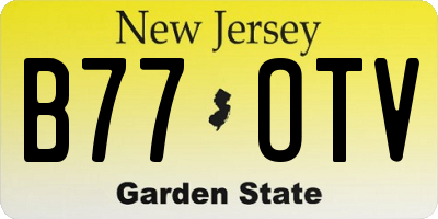 NJ license plate B77OTV