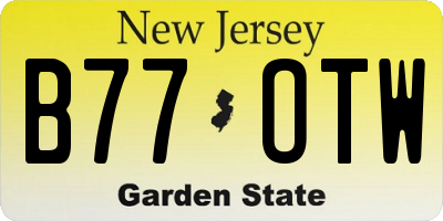NJ license plate B77OTW