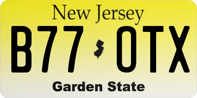 NJ license plate B77OTX