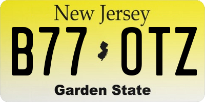 NJ license plate B77OTZ