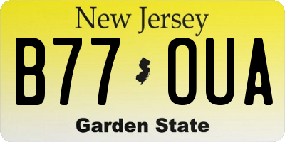 NJ license plate B77OUA