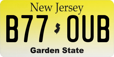 NJ license plate B77OUB