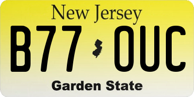 NJ license plate B77OUC