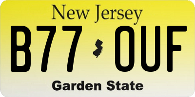 NJ license plate B77OUF