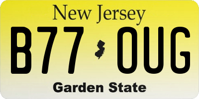 NJ license plate B77OUG