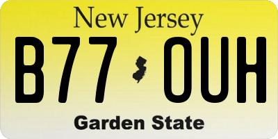 NJ license plate B77OUH