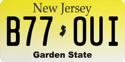 NJ license plate B77OUI