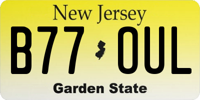 NJ license plate B77OUL