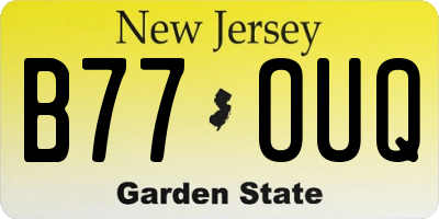 NJ license plate B77OUQ