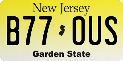 NJ license plate B77OUS
