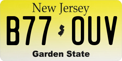 NJ license plate B77OUV