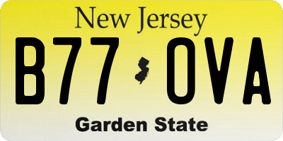 NJ license plate B77OVA