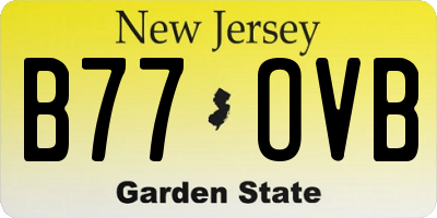 NJ license plate B77OVB
