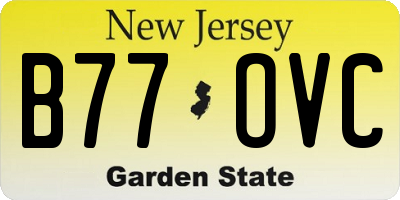 NJ license plate B77OVC