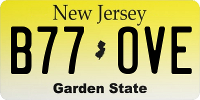 NJ license plate B77OVE