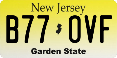NJ license plate B77OVF