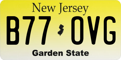NJ license plate B77OVG