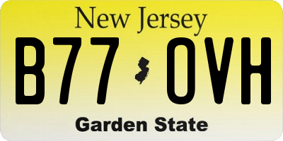 NJ license plate B77OVH