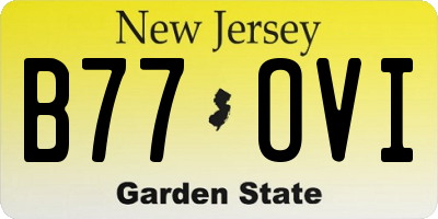 NJ license plate B77OVI
