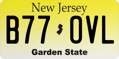 NJ license plate B77OVL