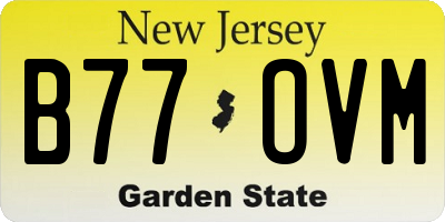 NJ license plate B77OVM