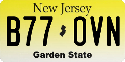 NJ license plate B77OVN