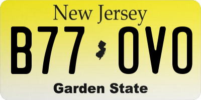 NJ license plate B77OVO
