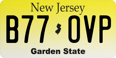 NJ license plate B77OVP