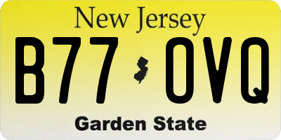 NJ license plate B77OVQ