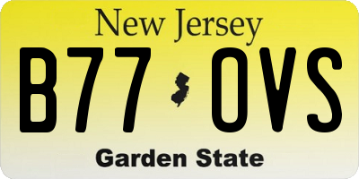 NJ license plate B77OVS