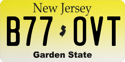NJ license plate B77OVT