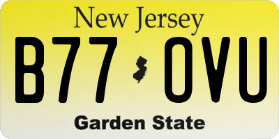 NJ license plate B77OVU