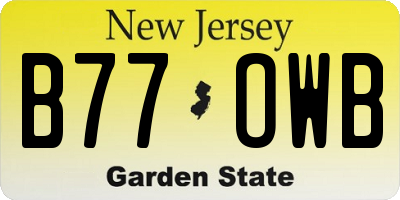 NJ license plate B77OWB
