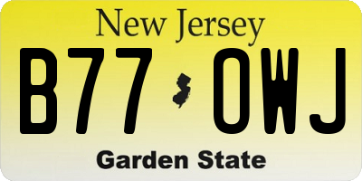NJ license plate B77OWJ