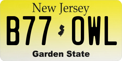 NJ license plate B77OWL