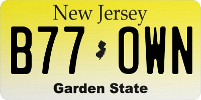NJ license plate B77OWN