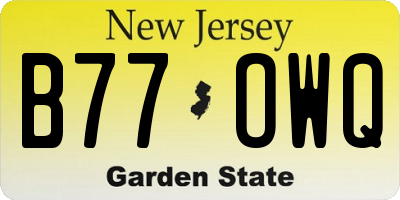 NJ license plate B77OWQ