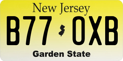 NJ license plate B77OXB